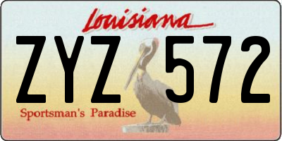 LA license plate ZYZ572