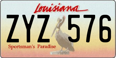 LA license plate ZYZ576