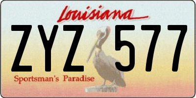 LA license plate ZYZ577
