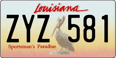 LA license plate ZYZ581