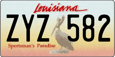 LA license plate ZYZ582