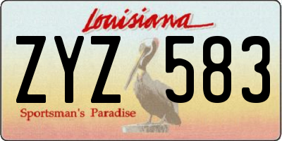 LA license plate ZYZ583