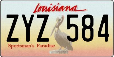 LA license plate ZYZ584