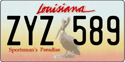 LA license plate ZYZ589