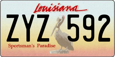 LA license plate ZYZ592