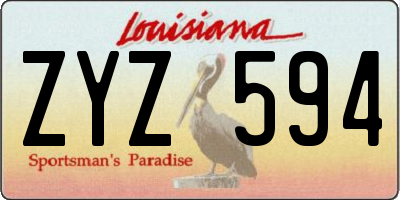 LA license plate ZYZ594