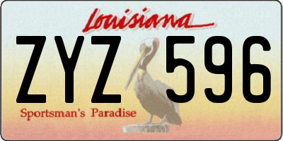 LA license plate ZYZ596