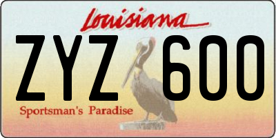 LA license plate ZYZ600