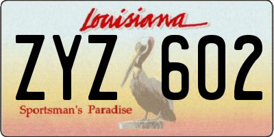 LA license plate ZYZ602