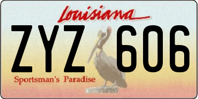 LA license plate ZYZ606