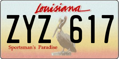 LA license plate ZYZ617