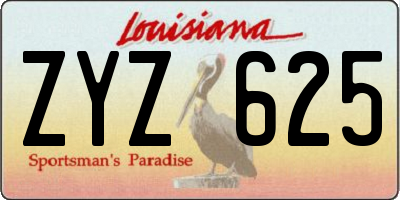 LA license plate ZYZ625