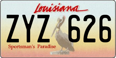 LA license plate ZYZ626