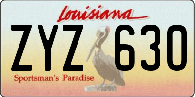 LA license plate ZYZ630