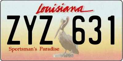 LA license plate ZYZ631