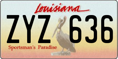 LA license plate ZYZ636