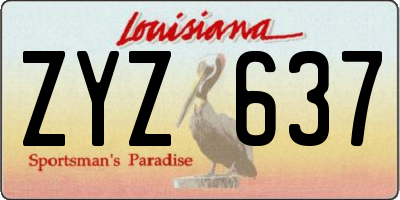 LA license plate ZYZ637