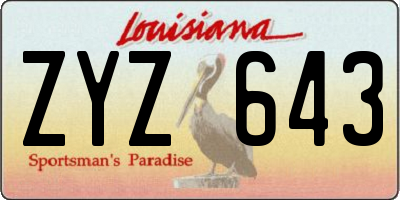 LA license plate ZYZ643