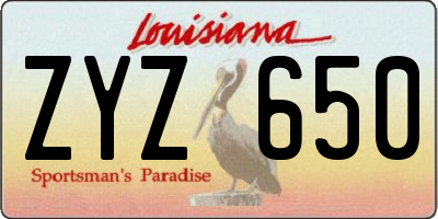 LA license plate ZYZ650