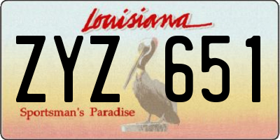 LA license plate ZYZ651
