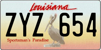 LA license plate ZYZ654