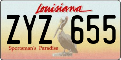 LA license plate ZYZ655