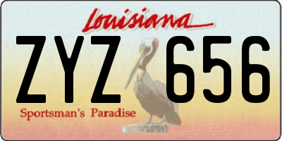 LA license plate ZYZ656