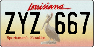 LA license plate ZYZ667