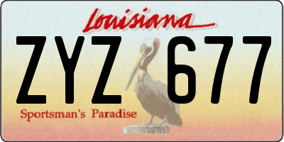 LA license plate ZYZ677