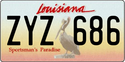 LA license plate ZYZ686