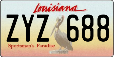 LA license plate ZYZ688