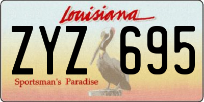 LA license plate ZYZ695