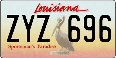 LA license plate ZYZ696