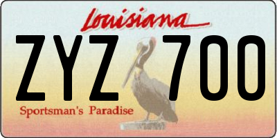 LA license plate ZYZ700