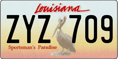 LA license plate ZYZ709