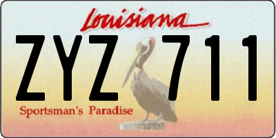 LA license plate ZYZ711