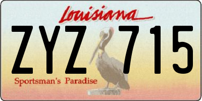 LA license plate ZYZ715