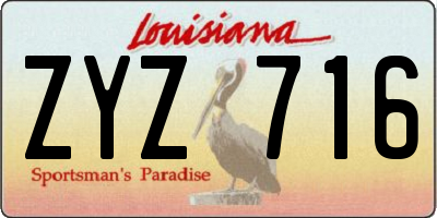 LA license plate ZYZ716