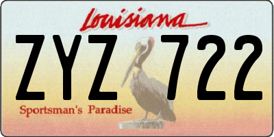 LA license plate ZYZ722