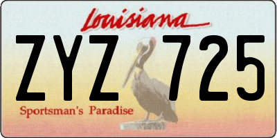 LA license plate ZYZ725