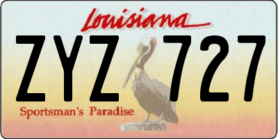 LA license plate ZYZ727