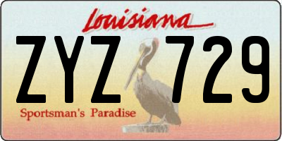 LA license plate ZYZ729