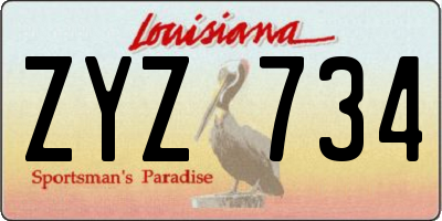 LA license plate ZYZ734