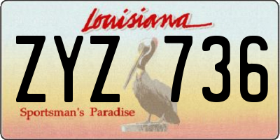 LA license plate ZYZ736