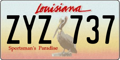 LA license plate ZYZ737