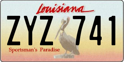 LA license plate ZYZ741