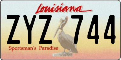 LA license plate ZYZ744