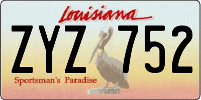 LA license plate ZYZ752