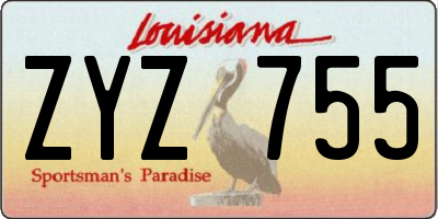 LA license plate ZYZ755