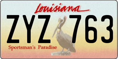 LA license plate ZYZ763